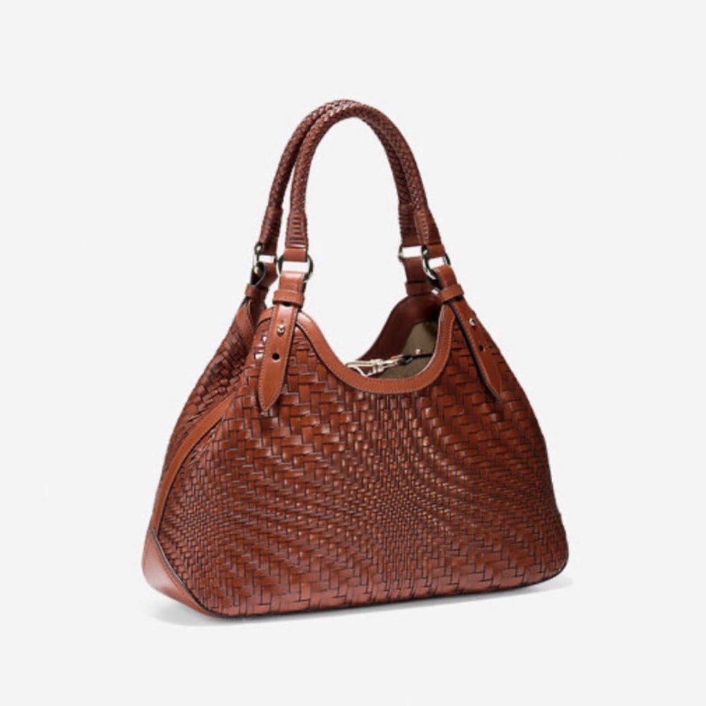 Cole Haan LIMITED EDITION Genevieve Woven Shoulder Bag in Sequoia - Picture 2 of 10